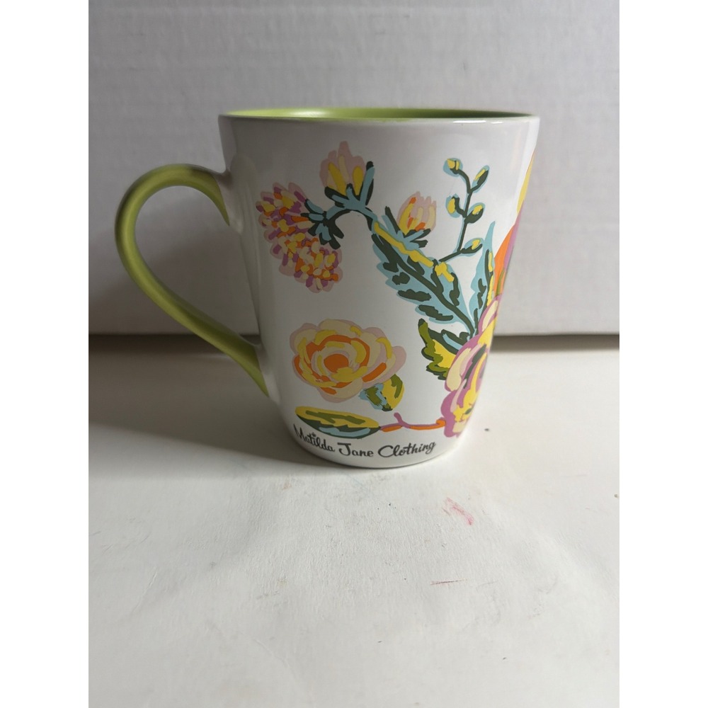 Matilda Jane‎ Clothing Floral Ceramic Coffee Mug Green Interior Item 23705A